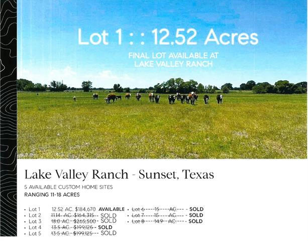LOT 1 TBD LAKE VALLEY ROAD, SUNSET, TX 76270, photo 1 of 24